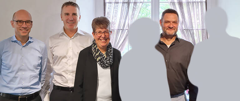 Stiftungsrat Pensionskasse SHP von links nach rechts:
Fredy Zahner, Daniel Braun, Brigitte Krüttli, Markus Meyer